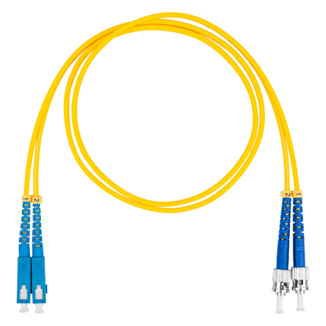 Шнур оптический коммутационный (патч-корд), SC-ST, дуплекс (duplex), OS2, нг(А)-HF, желтый, 15 м