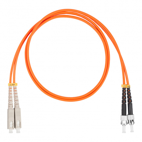 Шнур оптический коммутационный (патч-корд), SC-ST, дуплекс (duplex), OM2, нг(А)-HF, оранжевый, 5,0 м