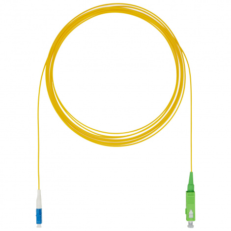 Шнур оптический монтажный (пигтейл), LC/UPC-SC/APC, OS2, нг(А)-HF, желтый, 3,0 м